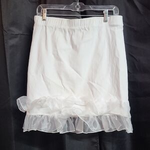 White Ruffle Skirt, Size L